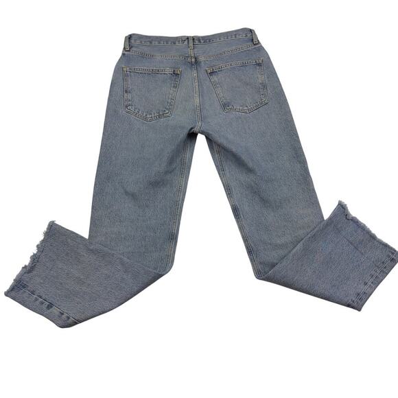 AGOLDE Lana MId-Rise Raw Hem Button-Fly Straight Jeans Women's Size 27 - Picture 5 of 10